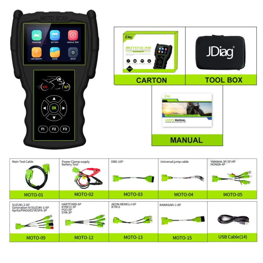 Scanner universel de diagnostic de moto JDiag M100 Pro