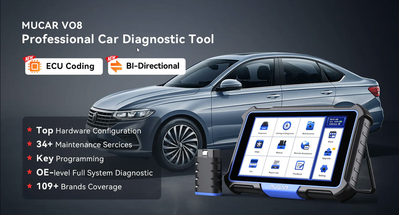 MUCAR VO8 professional automotive diagnostic tool – general overview of the tool