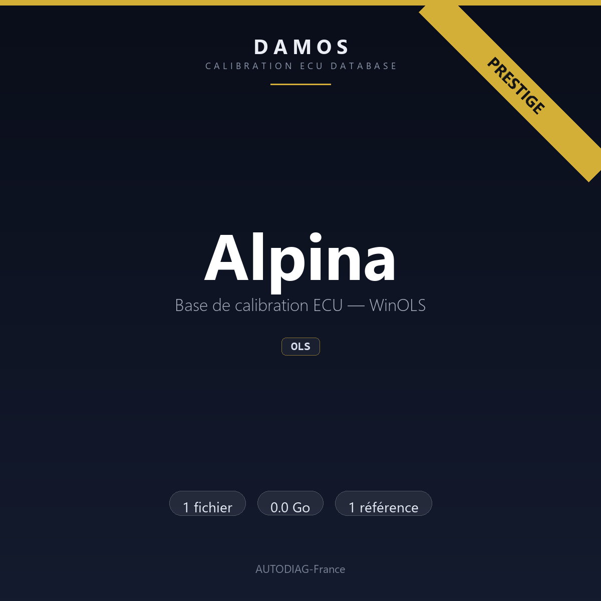 Bannière DAMOS Alpina — base de calibration ECU WinOLS, 1 fichier