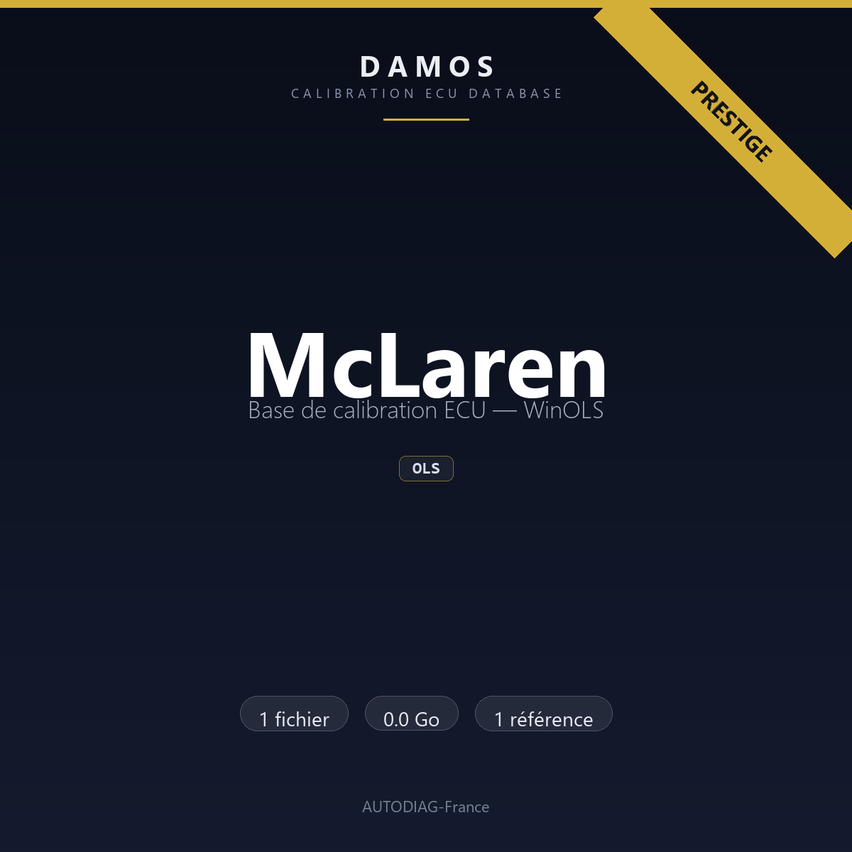 Bannière DAMOS McLaren — base de calibration ECU WinOLS, 1 fichier