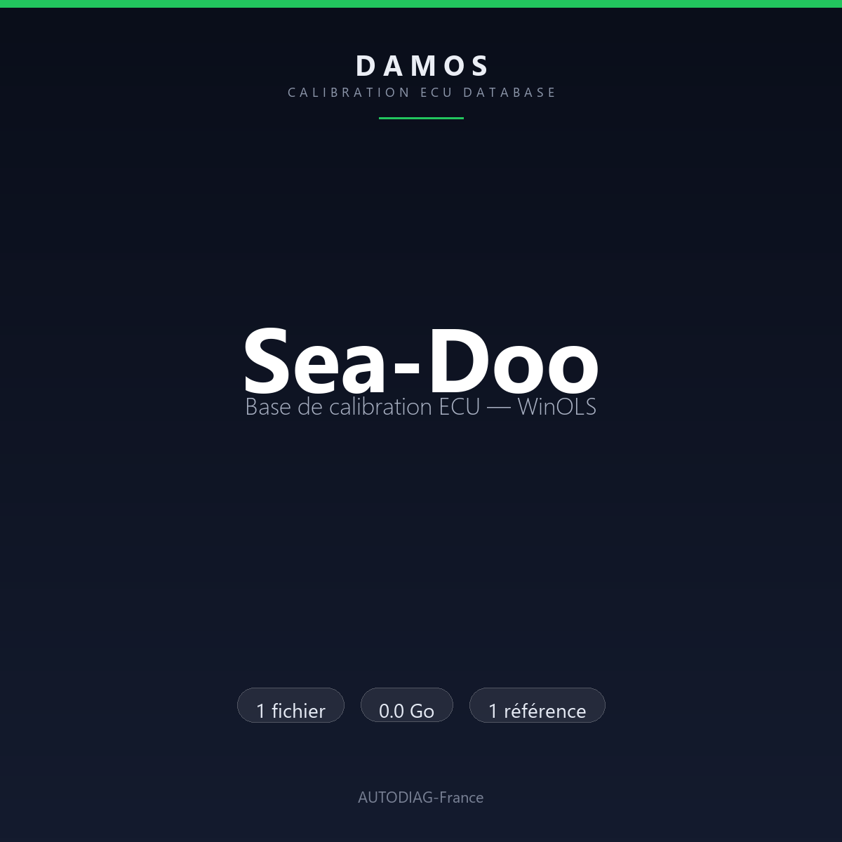 Bannière DAMOS Sea-Doo — base de calibration ECU WinOLS, 1 fichier