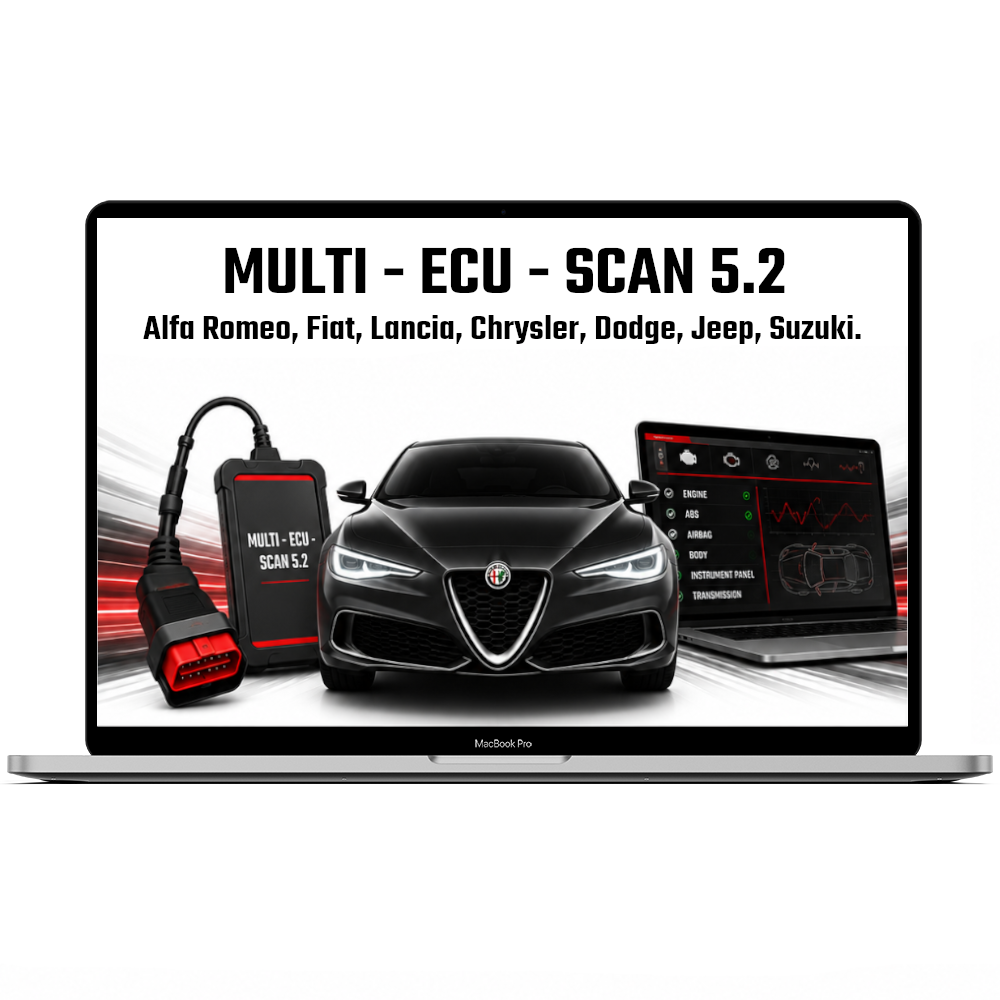 Logiciel Multiecuscan V5.2 en français pour Fiat, Alfa Romeo, Lancia, Jeep, Chrysler, Dodge. Diagnostic complet, tests actionneurs, réinit. entretien. Livraison…
