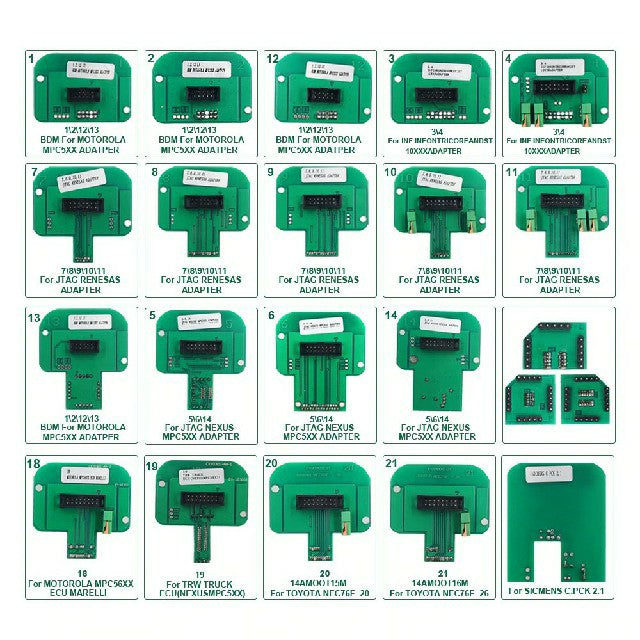 22 adaptateurs BDM pour ECU, compatibles avec KESS/KTAG BDM100 / CMD100 / FGTECH V54