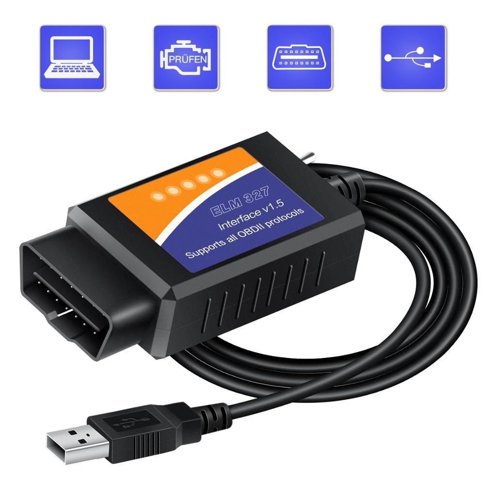 ELM327 OBD2 elm 327 USB v1.5 Bluetooth Wifi USB Code Outil de Diagnostic Automobile